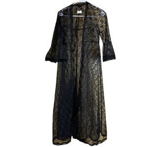 Meridian long see through robe lingerie Size M NWT